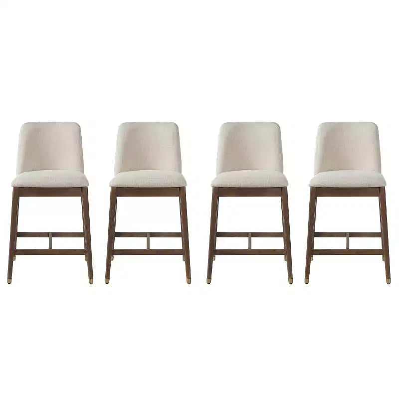 Sgabelli da bancone imbottiti Christopher Knight Home Alexandra Farmhouse in legno di gomma con schienale curvo (Set di 4)