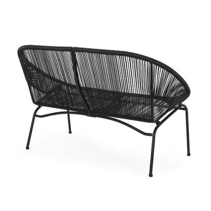 Christopher Knight Home Paoa Set Salotto da Esterno in 3 Pezzi Intrecciato con Struttura in Ferro (Tavolo Non Incluso)