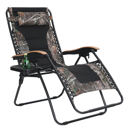 Fauteuil de relaxation zéro gravité XL surdimensionné rembourré avec accoudoirs plus larges et porte-gobelet réglable - N/A