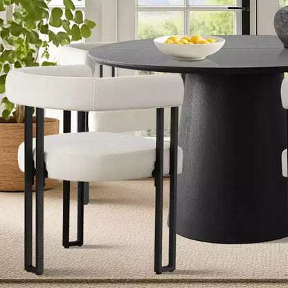 Set tavolo da pranzo allungabile da 120-210 cm per 4 persone, tavolo nero e 4 sedie da pranzo imbottite in velluto con gambe in metallo, stile moderno