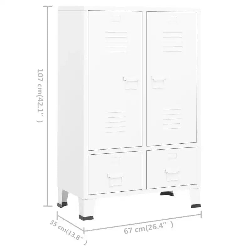 vidaXL Armoire en tôle noire avec étagères réglables moyennes