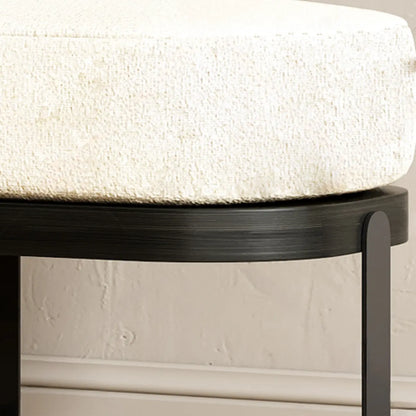 Panca bassa moderna in legno imbottita beige