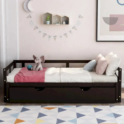 Divano Letto Estensibile con Letto Estraibile, Divano Letto in Legno con Letto Estraibile