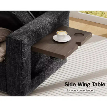 Divano componibile Dyonery a 8 posti a U con letto estraibile/schienale reclinabile/porte USB/tavolo/vano contenitore, montaggio senza attrezzi