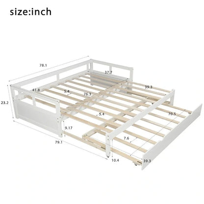 Divano Letto Estensibile con Letto Estraibile, Divano Letto in Legno con Letto Estraibile
