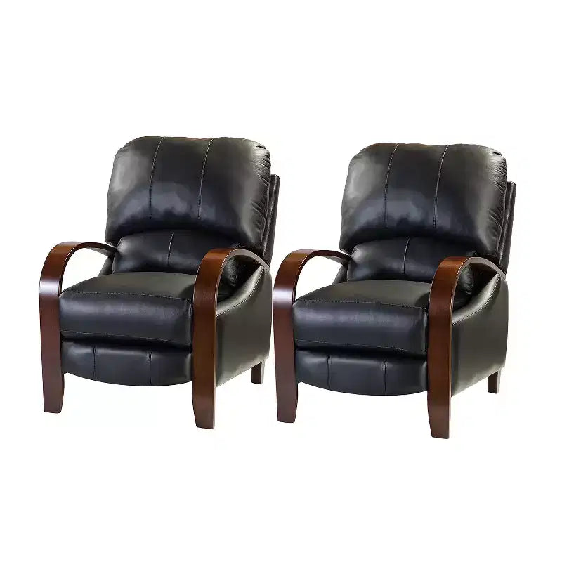 Lot de 2 fauteuils relax manuels en cuir véritable, inclinaison 159°