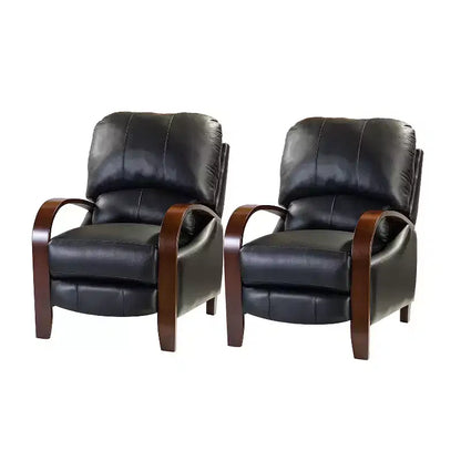 Lot de 2 fauteuils relax manuels en cuir véritable, inclinaison 159°