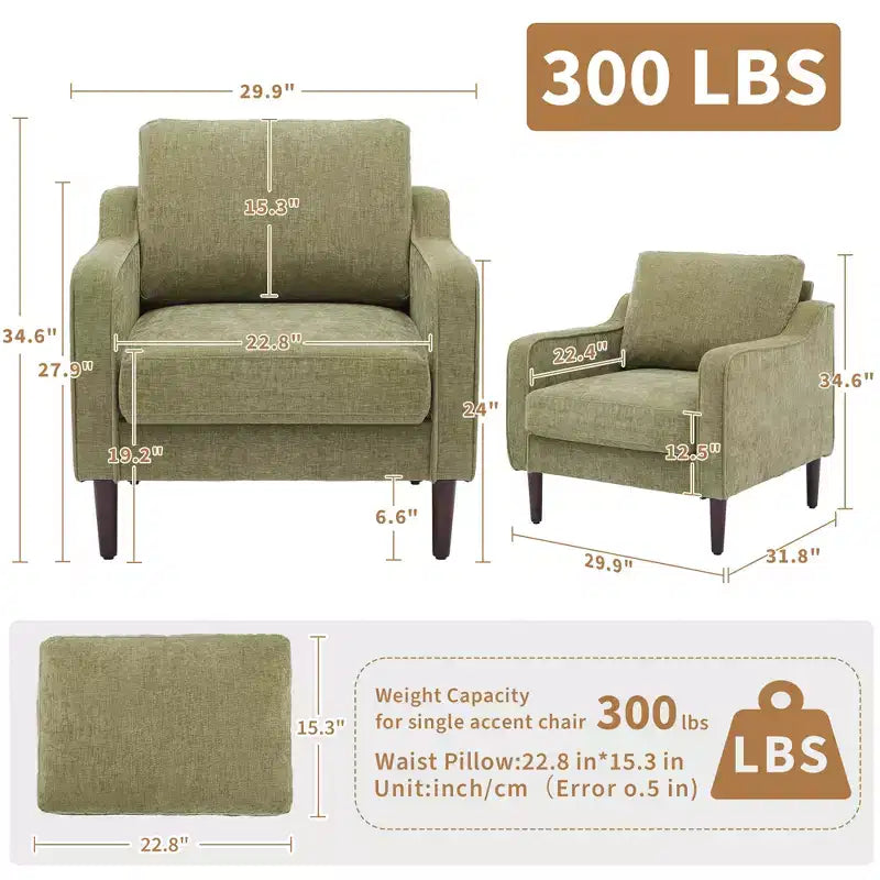 Poltrona accent mid-century, sedie moderne e comode per soggiorno, poltrona imbottita, sedia laterale comoda, per camera da letto e soggiorno