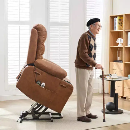 Fauteuil inclinable électrique releveur, fauteuils inclinables électriques pour personnes âgées avec fonction chauffante et massante, aide à la levée, porte-gobelets, poche latérale, pour salon