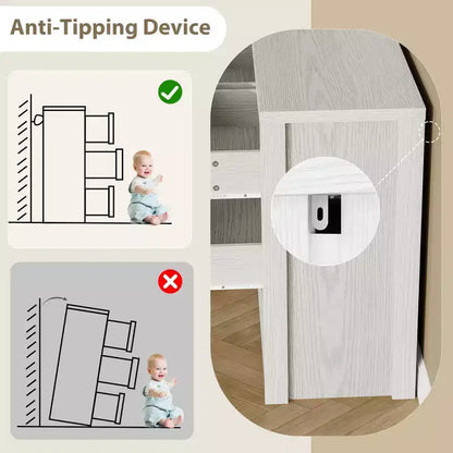 Comò Moderno Largo a 7 Cassetti per Camera da Letto, Grande Cassettiera in Legno con Organizzatore per Soggiorno, Corridoio e Ingresso