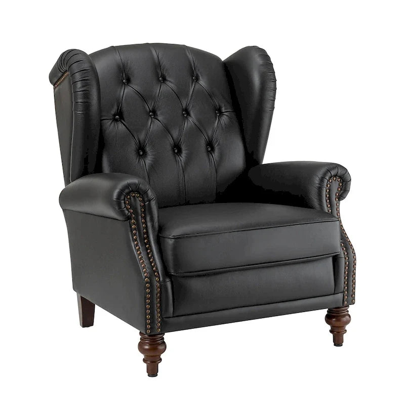 Fauteuil en cuir classique Alex avec clous décoratifs par HULALA HOME
