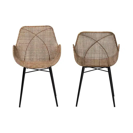 Sedia da pranzo bali & pari Ballerina in rattan e metallo: Lavorazione artigianale, design bohémien