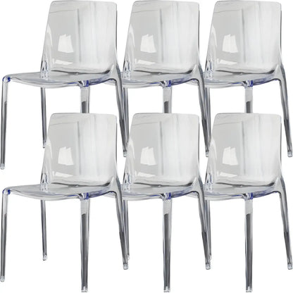 Chaise de salle à manger sans accoudoirs à dossier bas en acrylique ambre