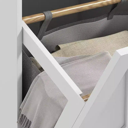 HOMCOM Mobile Contenitore da Bagno Salvaspazio con Cesti per la Biancheria Inclinabili, 2 Cesti Rimovibili e 2 Cassetti