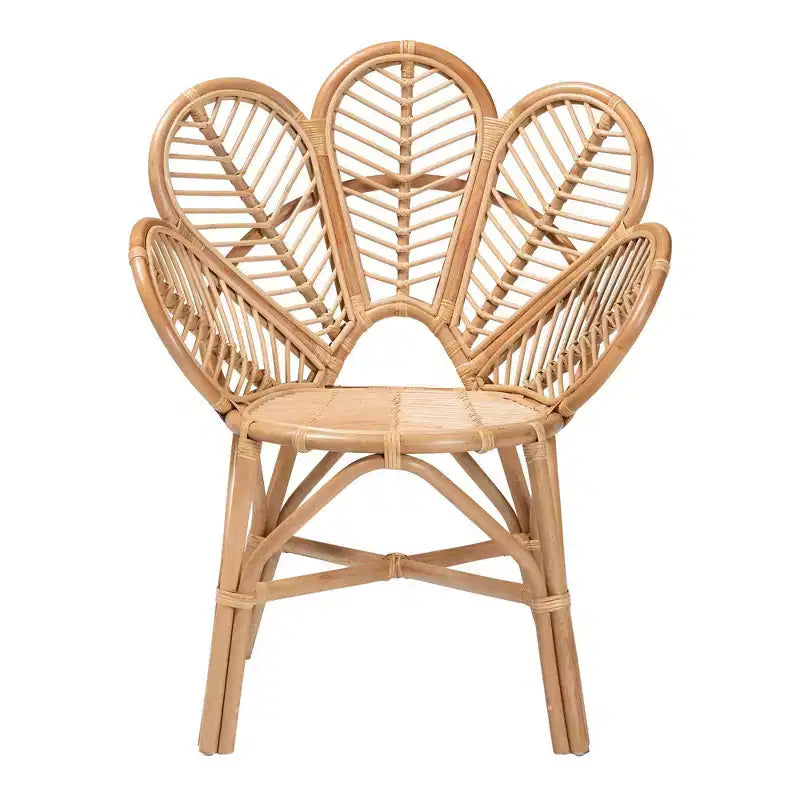 Poltrona Eliava Natural Rattan Flower Marrone Naturale: Vimini per Interni, Nessun Montaggio Richiesto