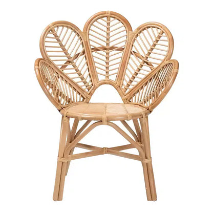 Poltrona Eliava Natural Rattan Flower Marrone Naturale: Vimini per Interni, Nessun Montaggio Richiesto
