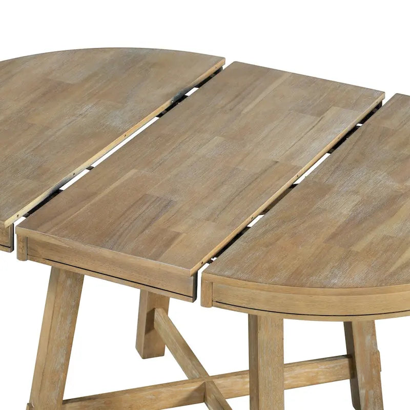 Tavolo da pranzo rotondo allungabile in legno con 16 inserti