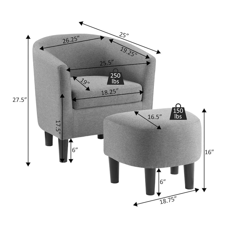 Convenience Concepts Take a Seat Churchill, Poltrona e Pouf