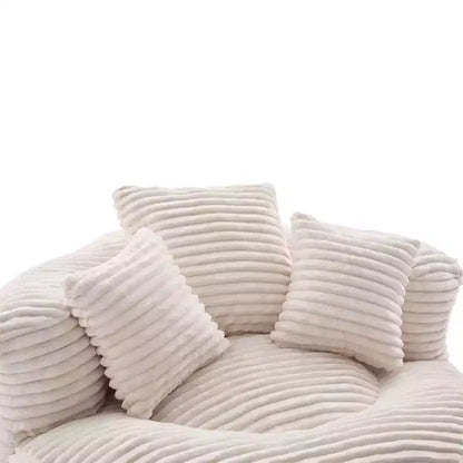 Divano Sacco per Adulti Bambini, Poltrona Sacco Oversize in Velluto a Coste con 3 Cuscini e Braccioli per Soggiorno Camera da Letto