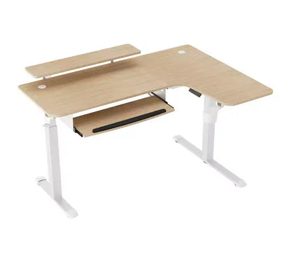 Scrivania angolare EUREKA ERGONOMIC 60x23 regolabile in altezza con set di accessori