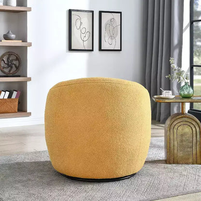 Fauteuil baril pivotant Roundhill Furniture Galleria 360 en similicuir sherpa