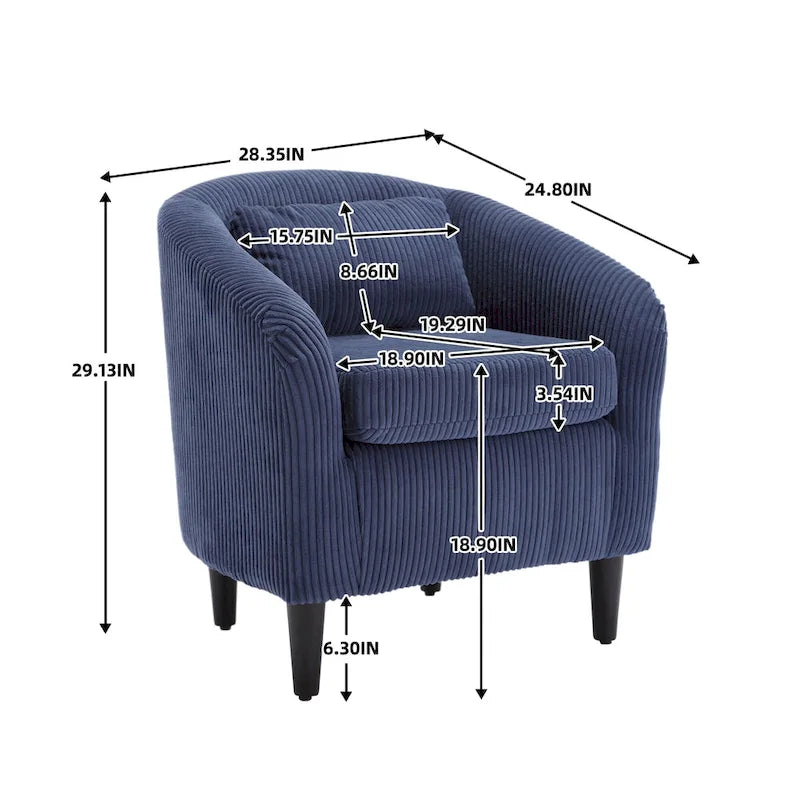 Fauteuil style moderne Fauteuil crapaud avec coussin et oreiller, canapé simple