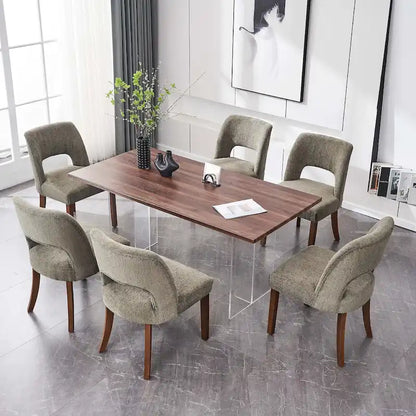 Set di 4 sedie da pranzo imbottite in tessuto