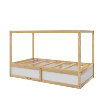 Lit enfant convertible 3-en-1 Max & Finn Saffiano, naturel/blanc