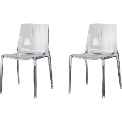 Chaise de salle à manger sans accoudoirs à dossier bas en acrylique ambre