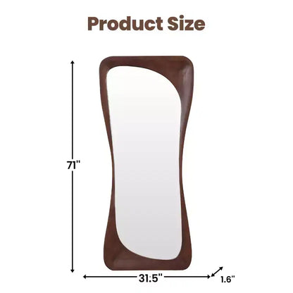 Dovelina 71H*31W Specchio a Figura Intera Asimmetrico Specchio Decorativo da Appoggio Specchio Moderno da Bagno per Soggiorno Sala da Pranzo Ingresso Camera da Letto