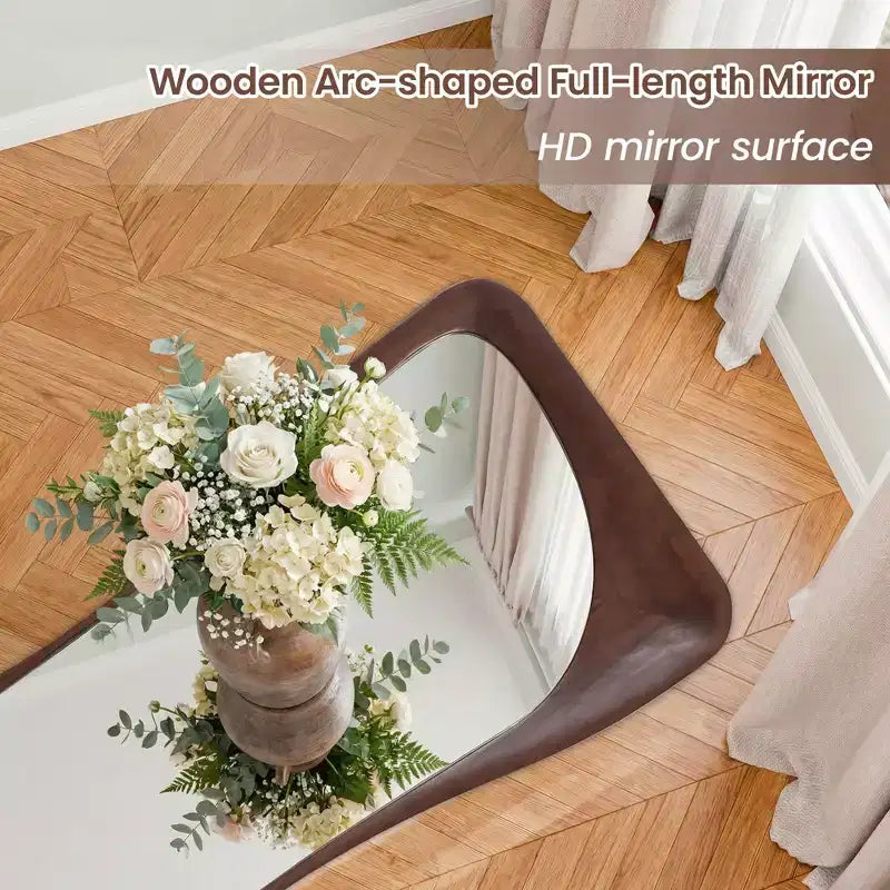 Dovelina 71H*31W Specchio a Figura Intera Asimmetrico Specchio Decorativo da Appoggio Specchio Moderno da Bagno per Soggiorno Sala da Pranzo Ingresso Camera da Letto
