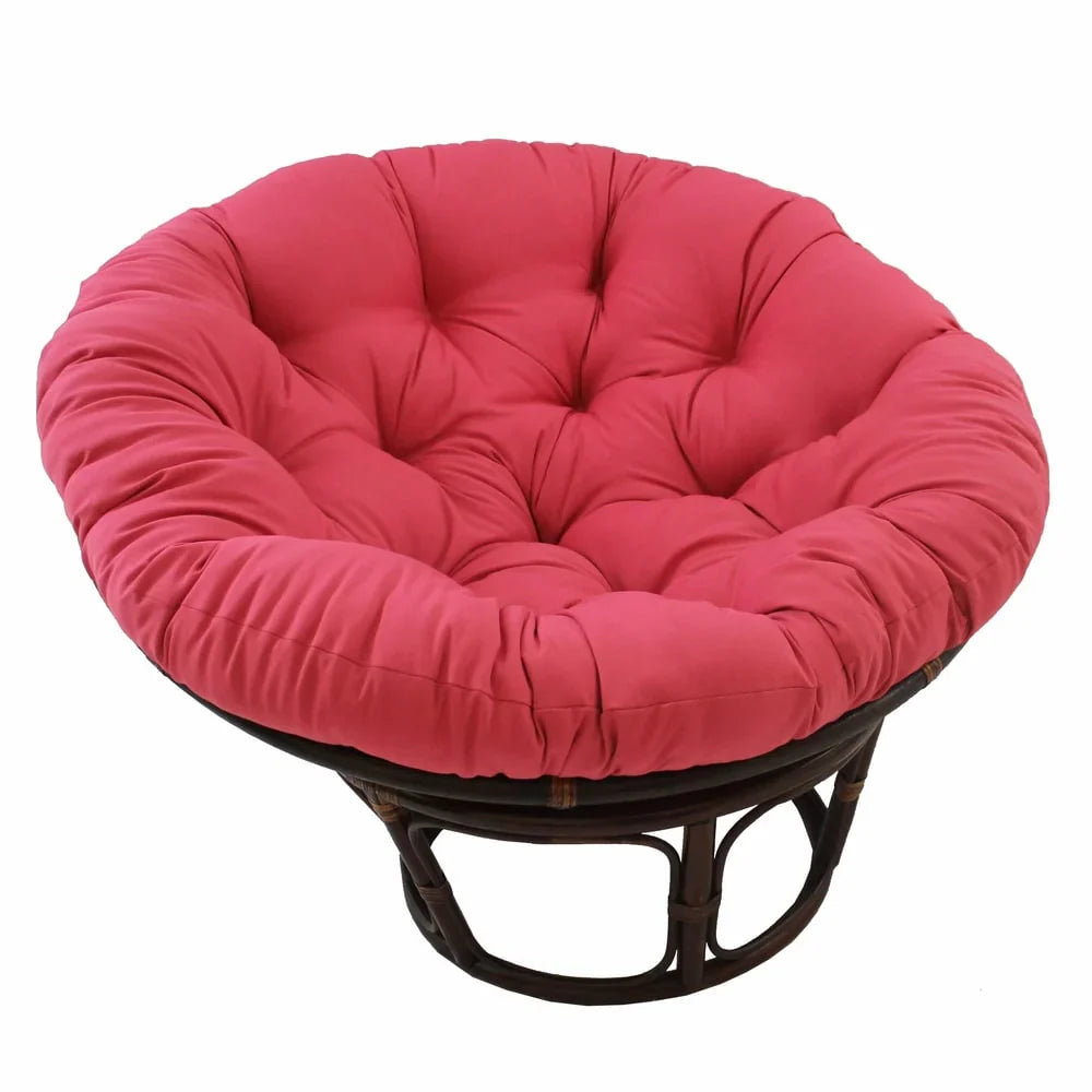 Poltrona Papasan Bali da 42 pollici in rattan con cuscino in twill