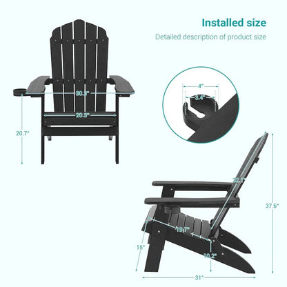 Bonosuki Set di 2 sedie Adirondack pieghevoli per patio e braciere