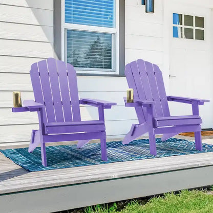 Bonosuki Set di 2 sedie Adirondack pieghevoli per patio e braciere
