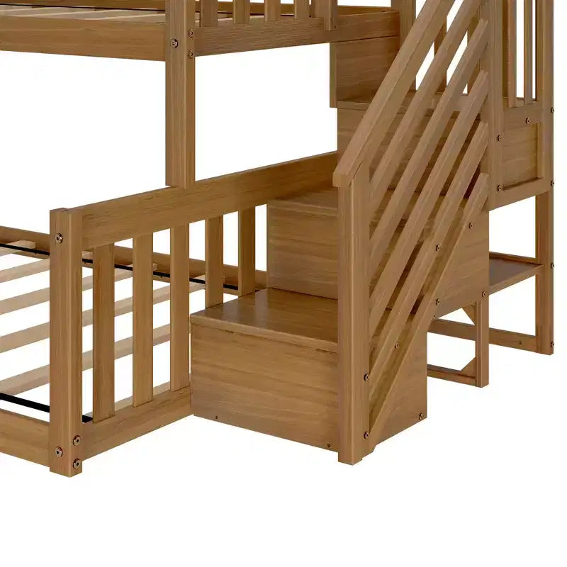 Max & Lily Letto a Castello Basso in Legno, da Una Piazza e Mezza a Due Piazze, per Bambini, con Scala