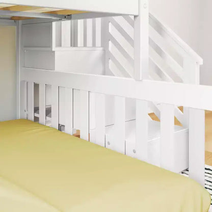 Max & Lily Letto a Castello Basso in Legno, da Una Piazza e Mezza a Due Piazze, per Bambini, con Scala