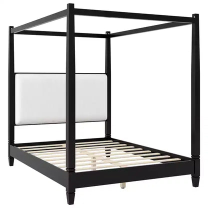 Letto a baldacchino con testiera imbottita