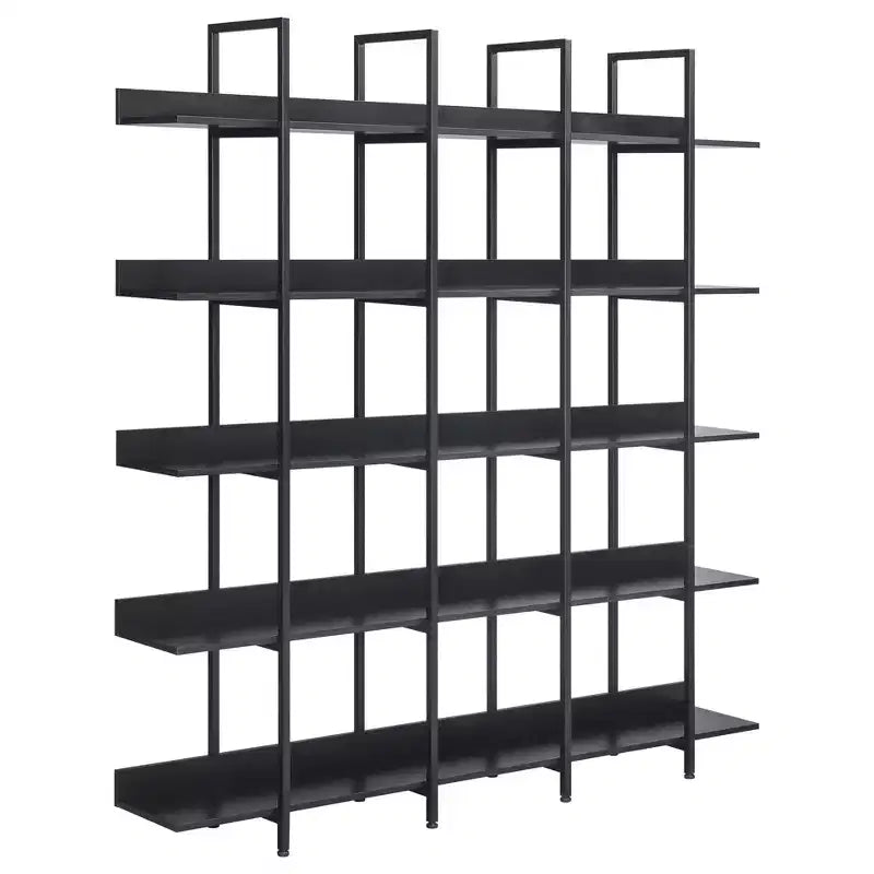 Étagère de style industriel vintage Whisen avec cadre en métal et panneau MDF, bibliothèque ouverte pour le bureau à domicile