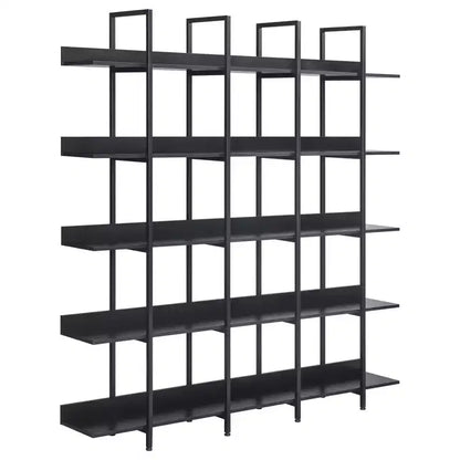 Étagère de style industriel vintage Whisen avec cadre en métal et panneau MDF, bibliothèque ouverte pour le bureau à domicile