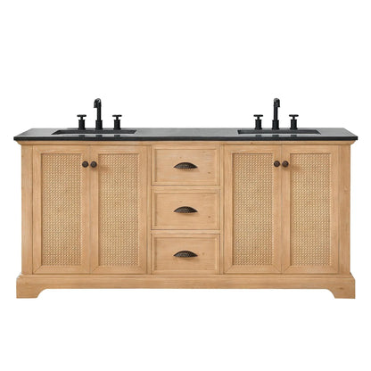 Mobile bagno Hervas con top in marmo naturale senza specchio
