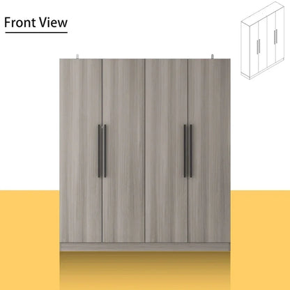 Armadio moderno freestanding in legno massiccio con ripiani