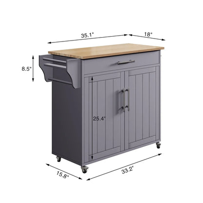Îlot de cuisine roulant avec armoire de rangement