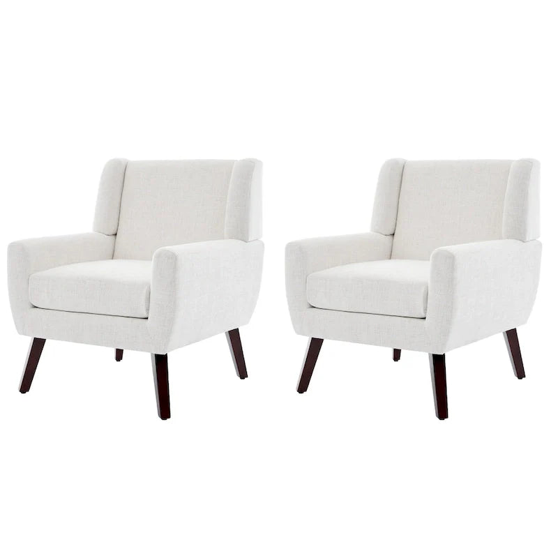 Fauteuil d'appoint en lin, à oreilles, lot de 2