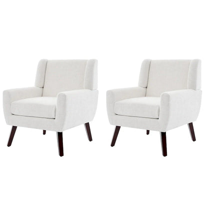Fauteuil d'appoint en lin, à oreilles, lot de 2