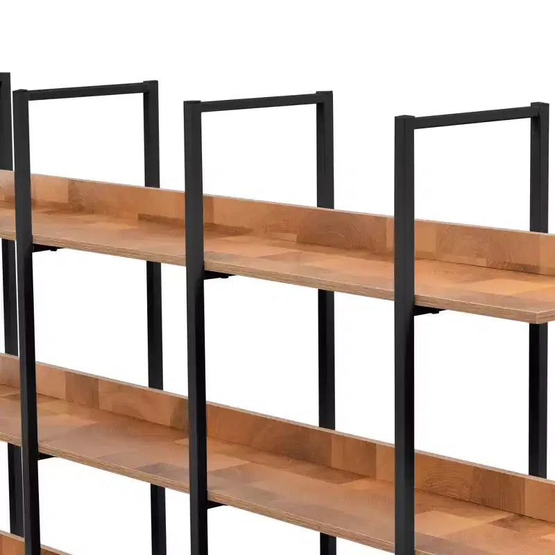 Étagère de style industriel vintage Whisen avec cadre en métal et panneau MDF, bibliothèque ouverte pour le bureau à domicile