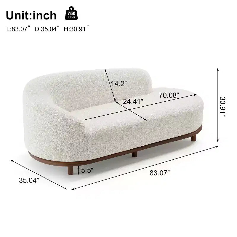 ModernLuxe Chaise Longue, Divano Moderno Metà Secolo con Struttura in Legno di Gomma, Daybed Orientato a Sinistra per Soggiorno