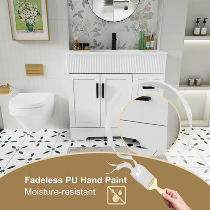 Mobile bagno 30/36/48 Wavy Line con lavabo e rubinetto