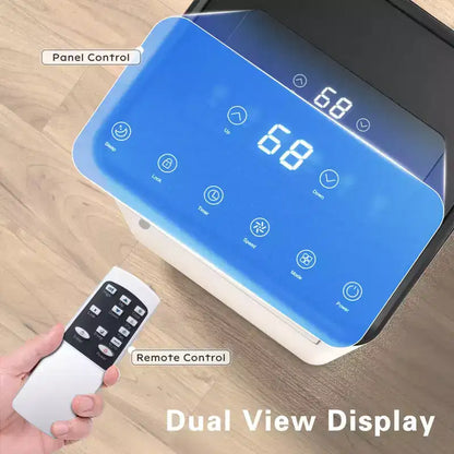Climatiseur portable, 8000 BTU, 3 modes et 2 vitesses avec télécommande, minuterie 24h pour chambre/bureau, blanc