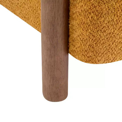 Christopher Knight Home Bram Poltrona d'Appoggio in Bouclé e Legno di Gomma con Schienale Curvo Aperto