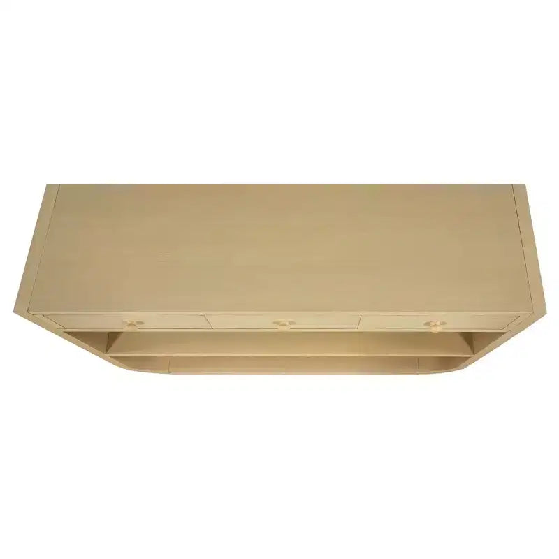 ModernLuxe Tavolo curvo da ingresso, Tavolo consolle, Tavolino da divano, Espositore, Tavolino d'appoggio con 3 cassetti a chiusura ammortizzata e 2 ripiani aperti